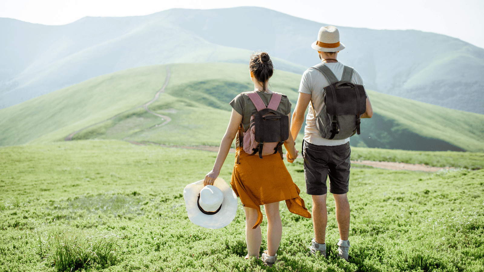 Couple Hiking in Field