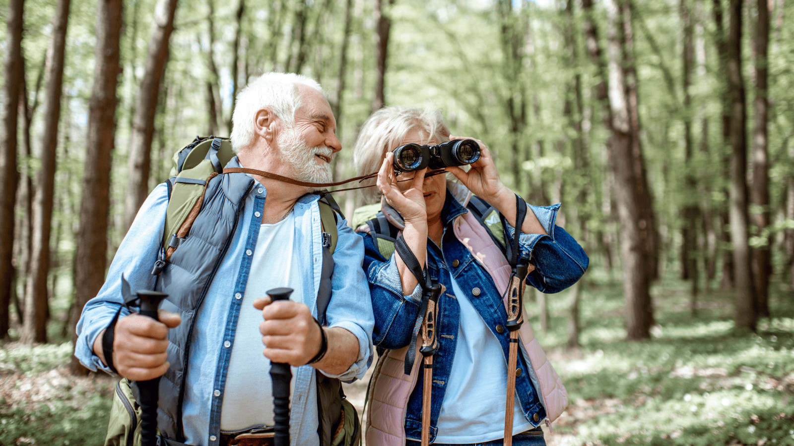 Hiking Past 60: 11 Tips to Keep You on the Trail 6 Elderly Couple Hiking with Binoculars