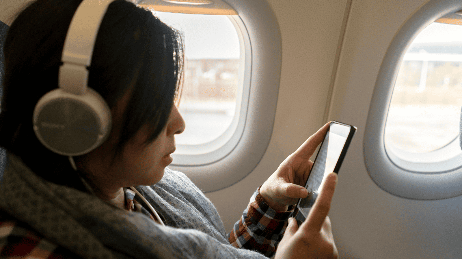 Headphones on Plane