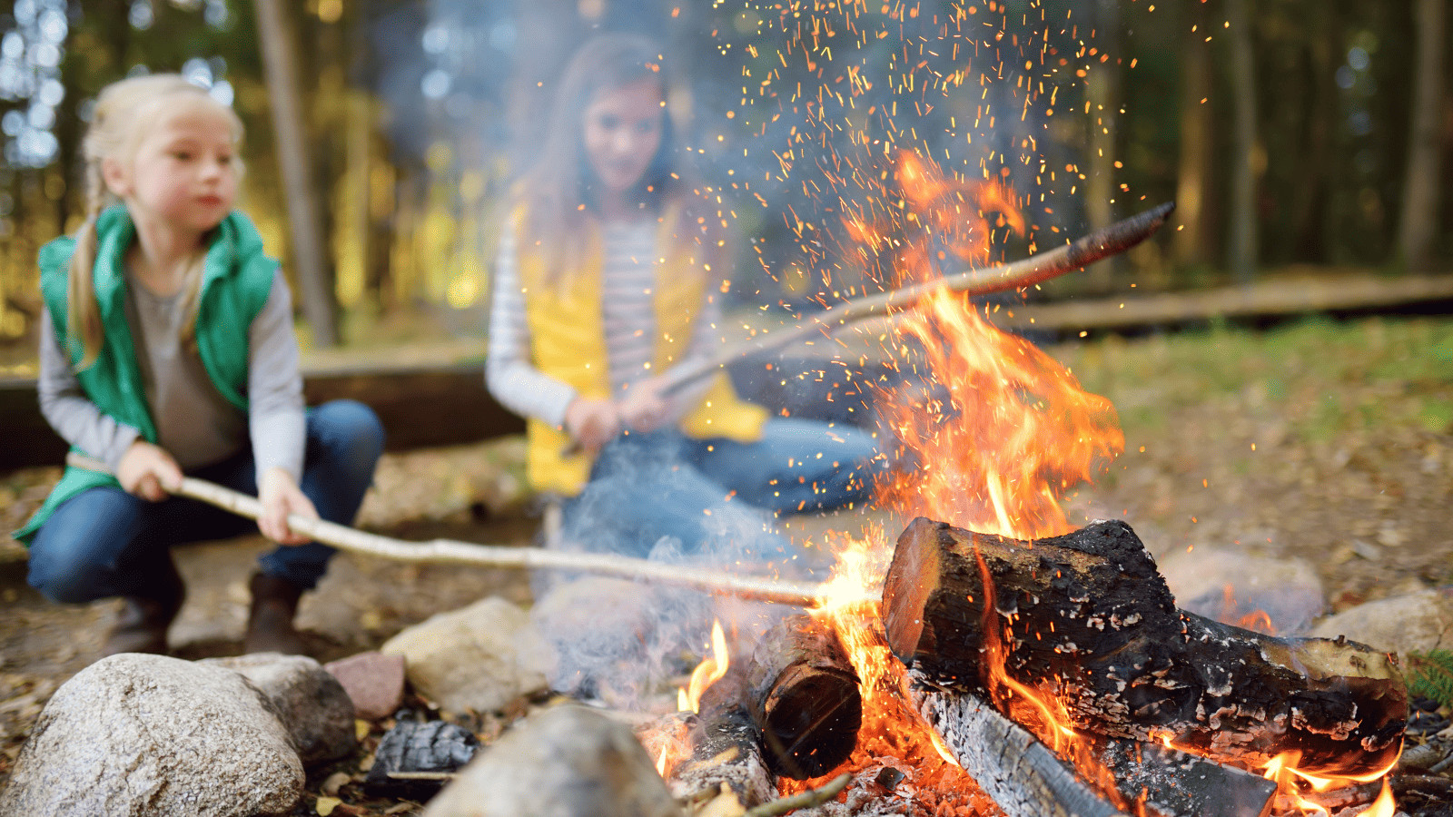 Kids Playing with a Campfire