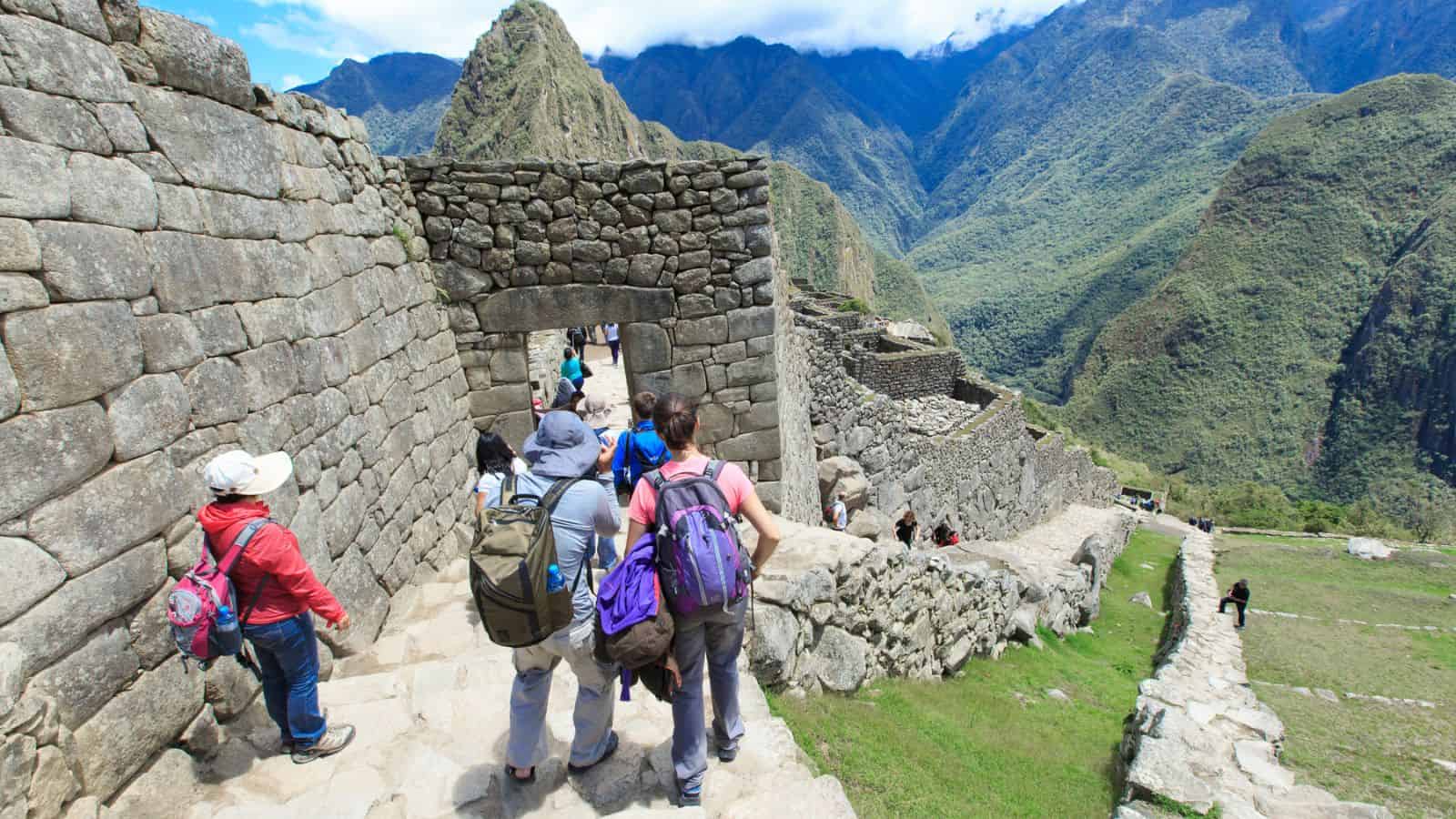 Tourists Machu Picchu