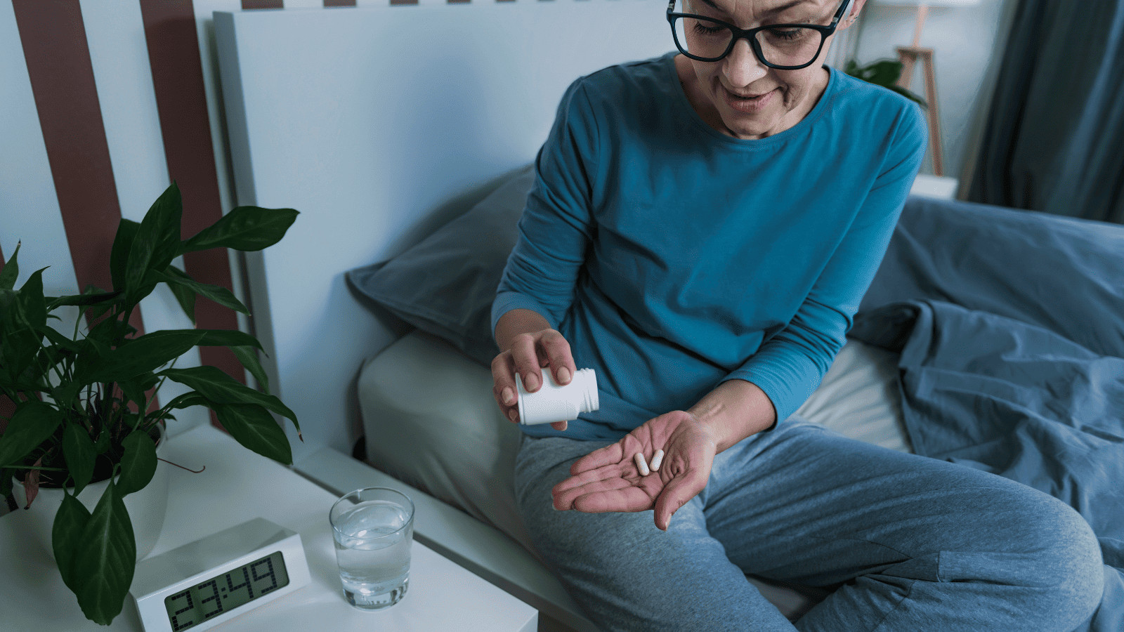 Woman Taking Melatonin