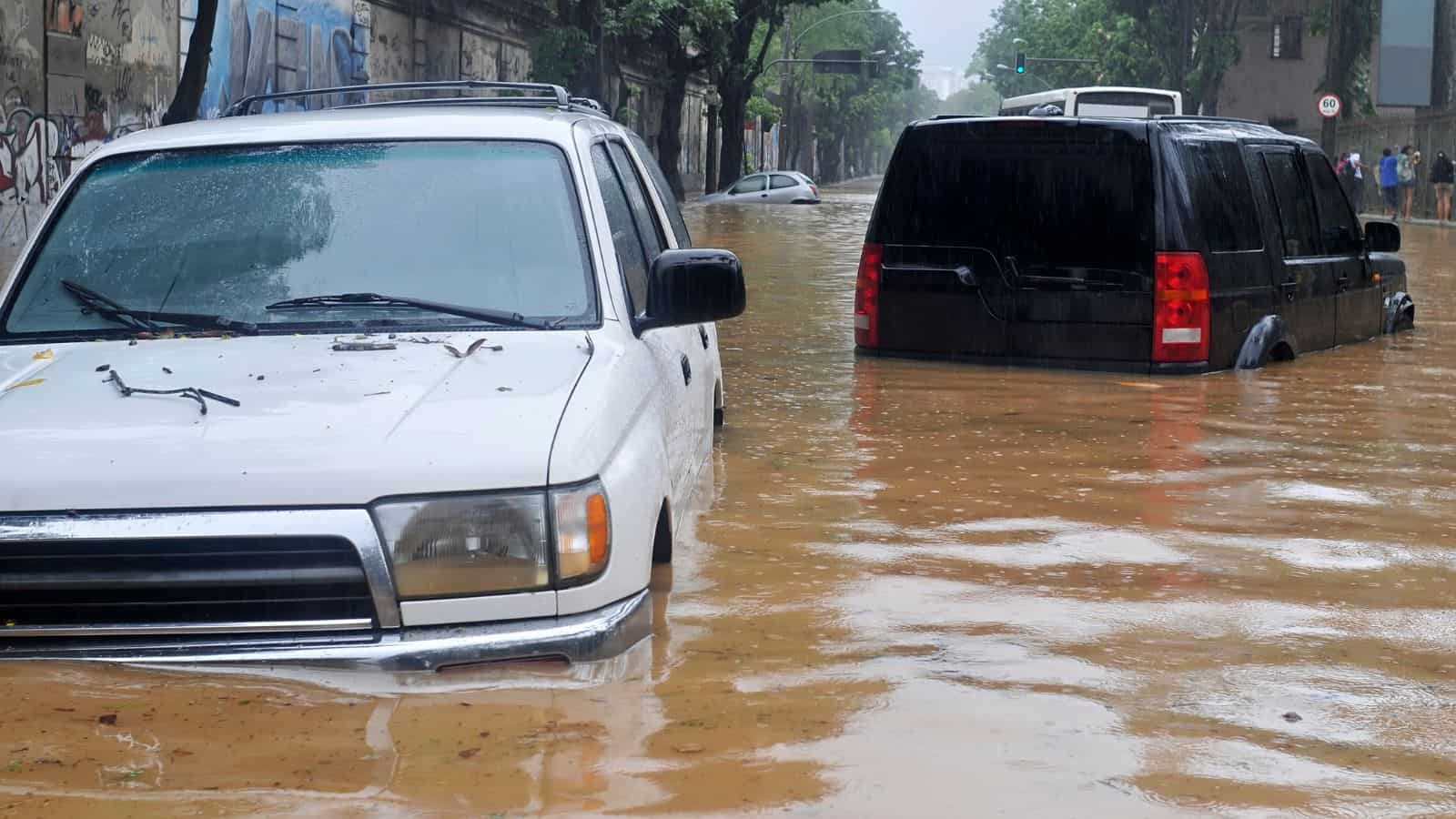 flooded cars