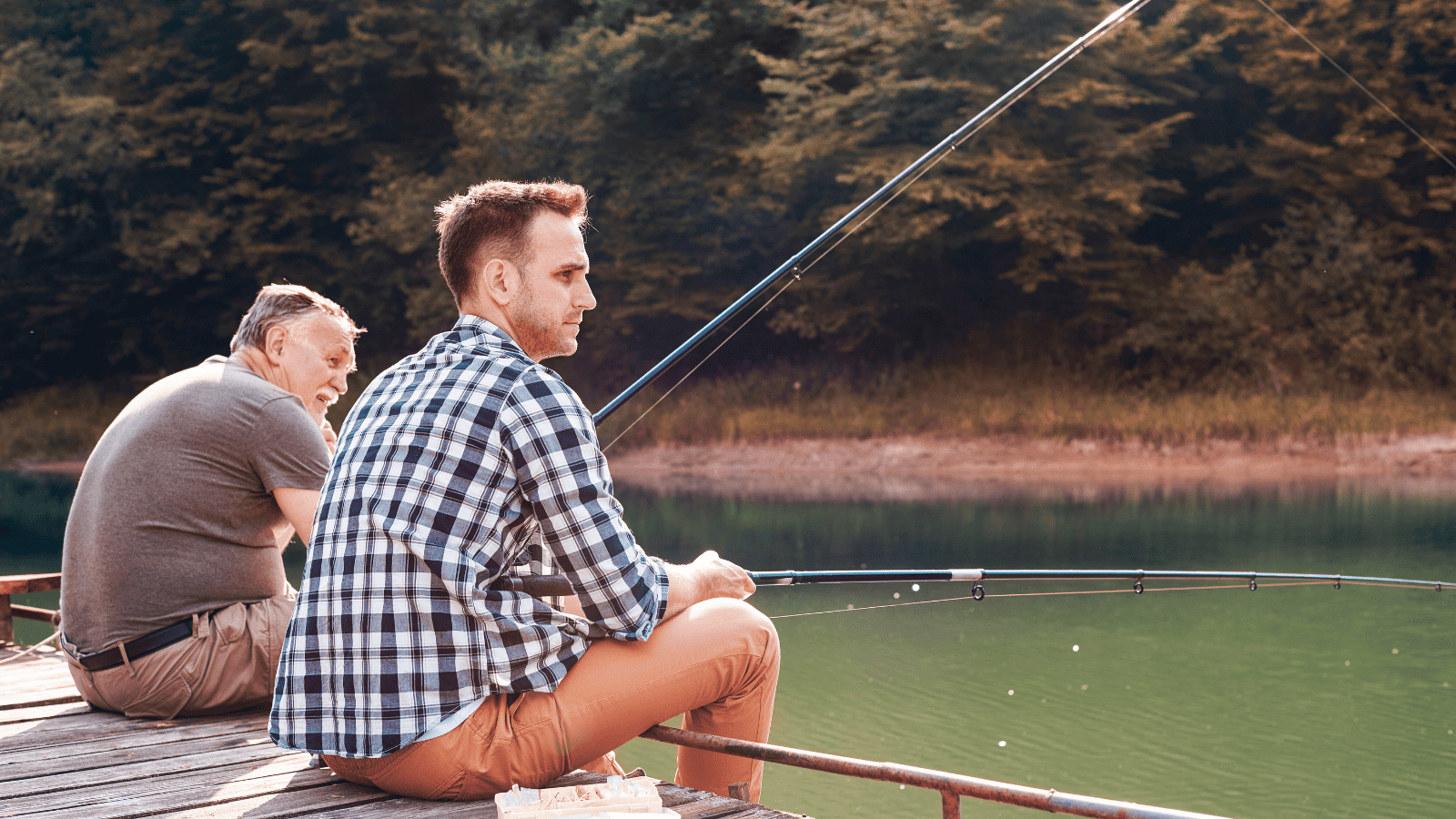 Two men fishing