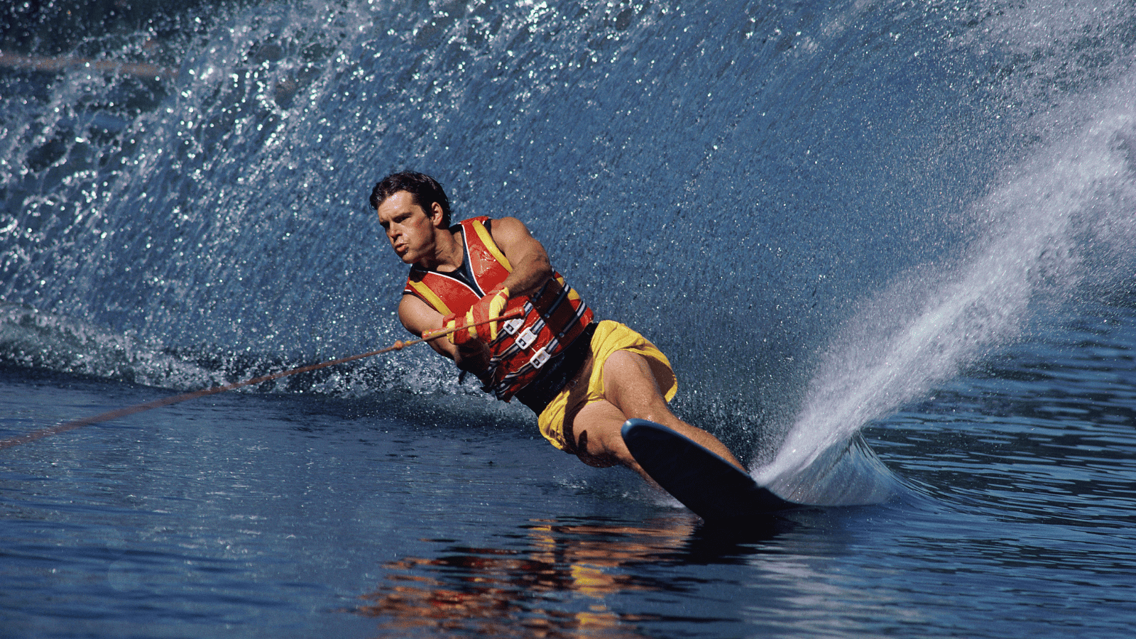Man water skiing