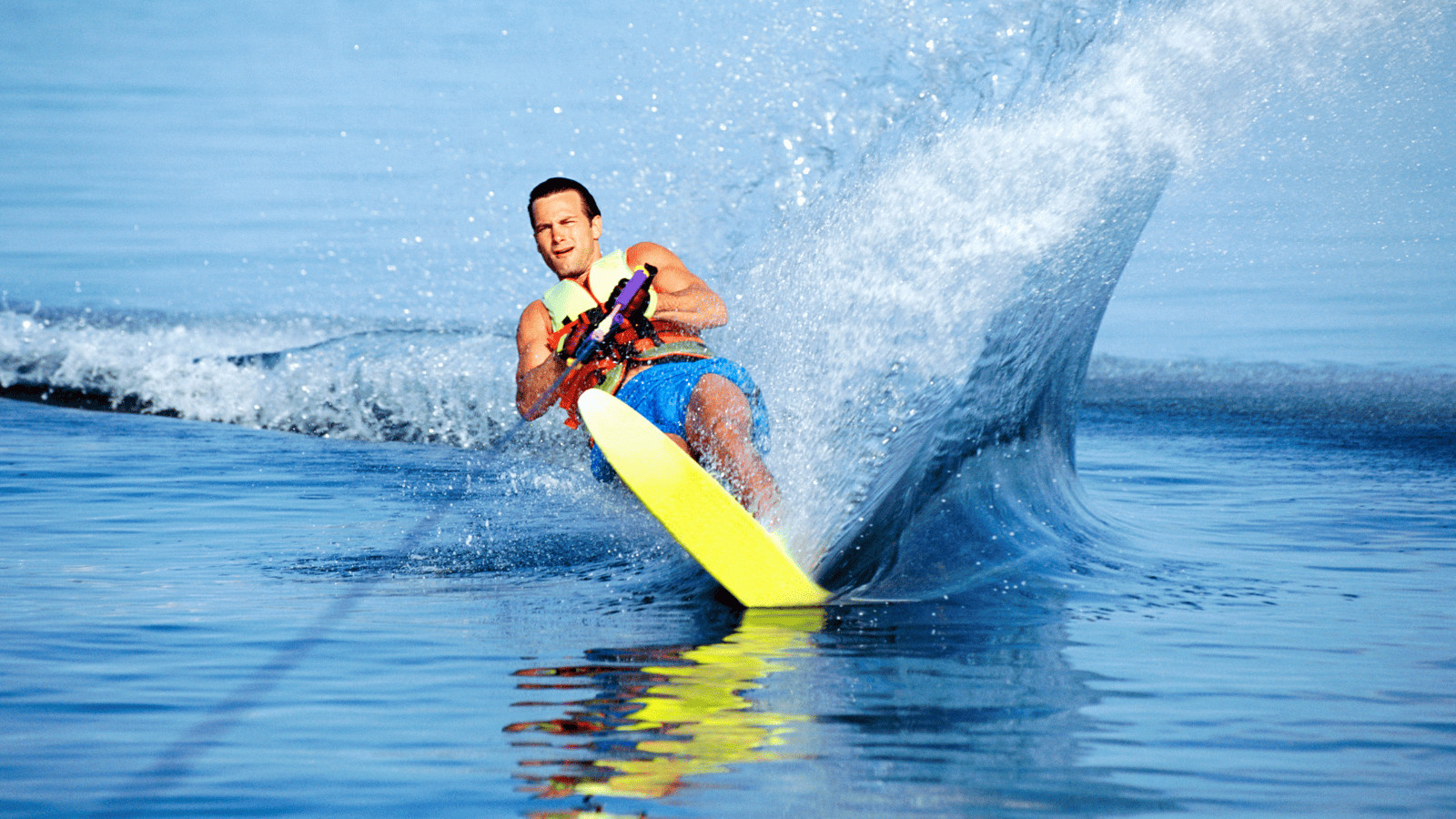 Man water skiing
