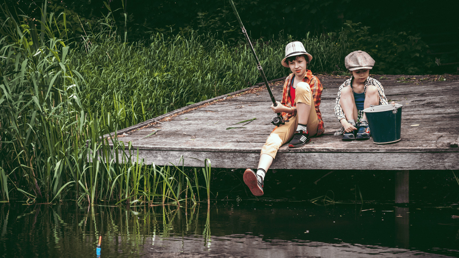 Children fishing