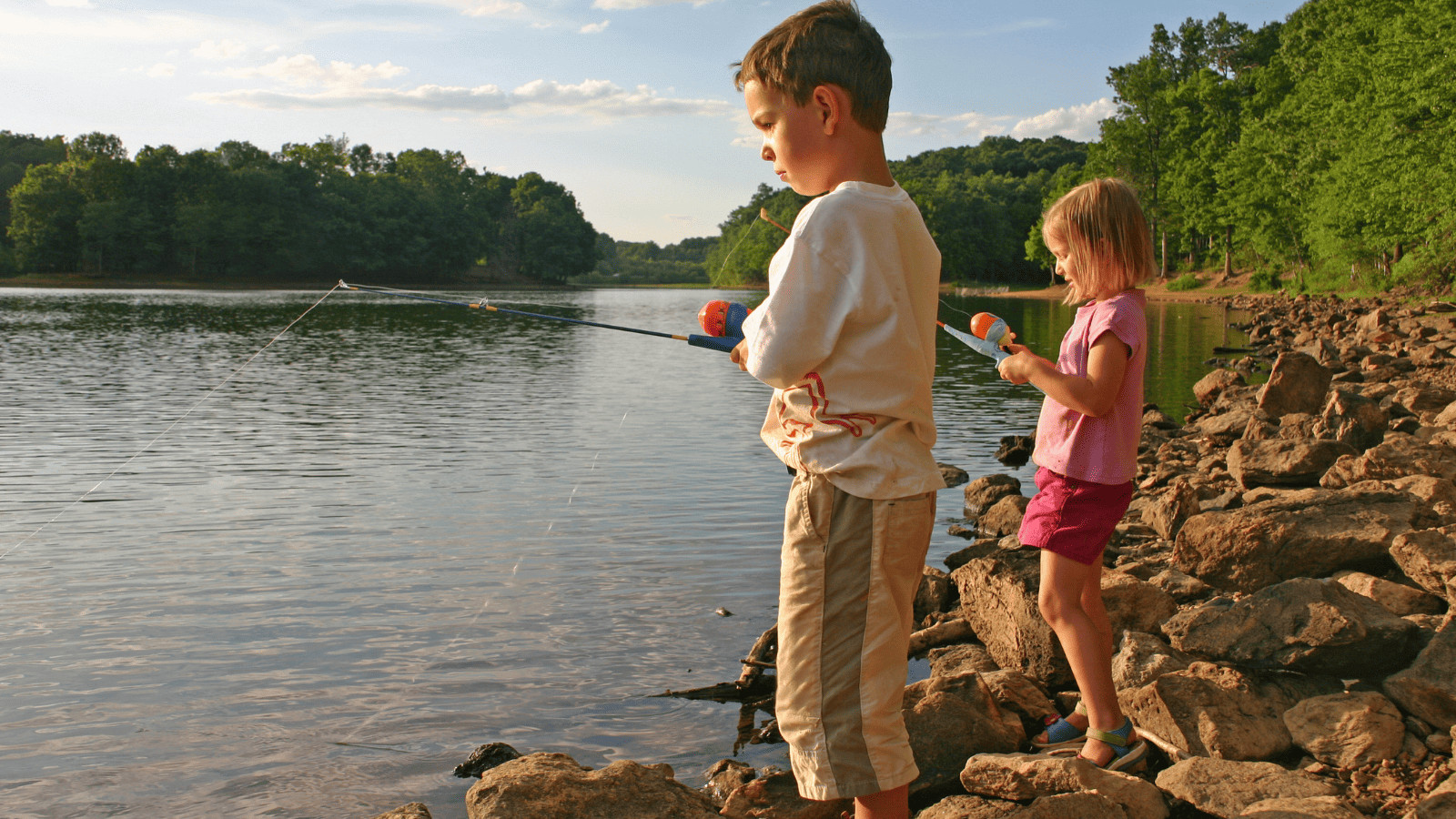 Children fishing