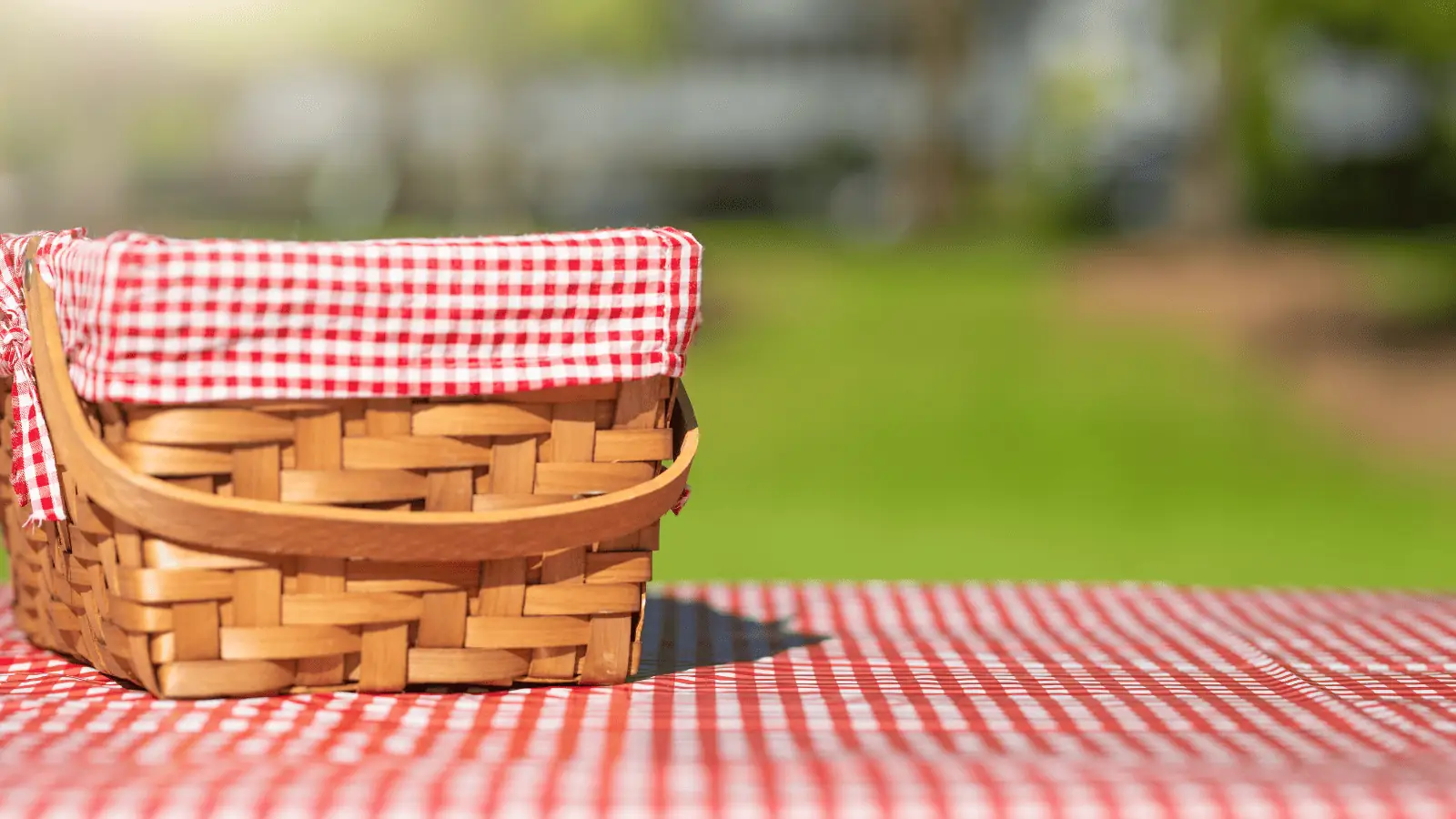 Picnic table by a lake
