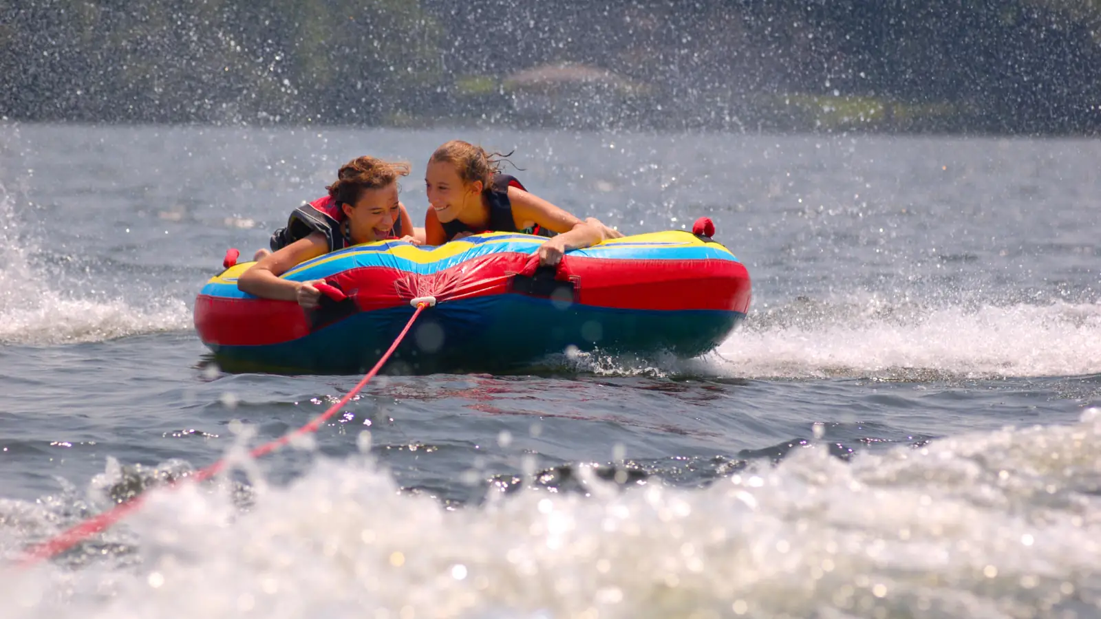 Tubing on a lake