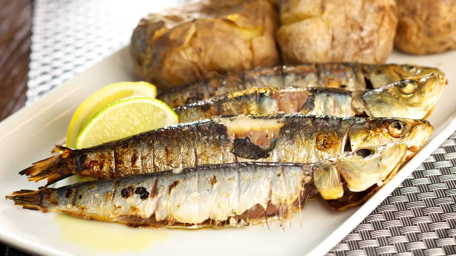 Grilled sardines in Lisbon