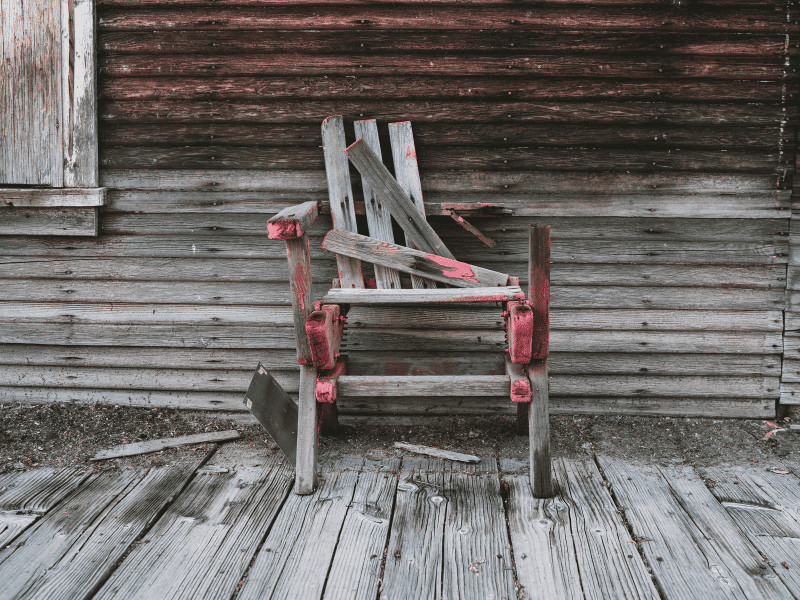 We Stepped into 9 Ghost Towns Near Vermont and Found Hidden Treasures 3 Abandoned and broken chair