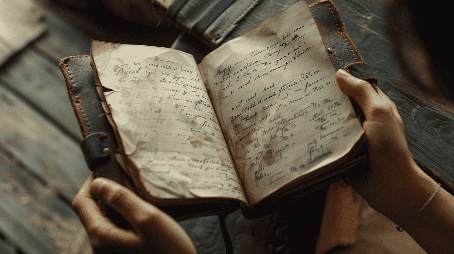 10 Things to Do Before You Leave for a Long Trip 9 a woman reads her notebook with the first necessary phrases written in a foreign language
