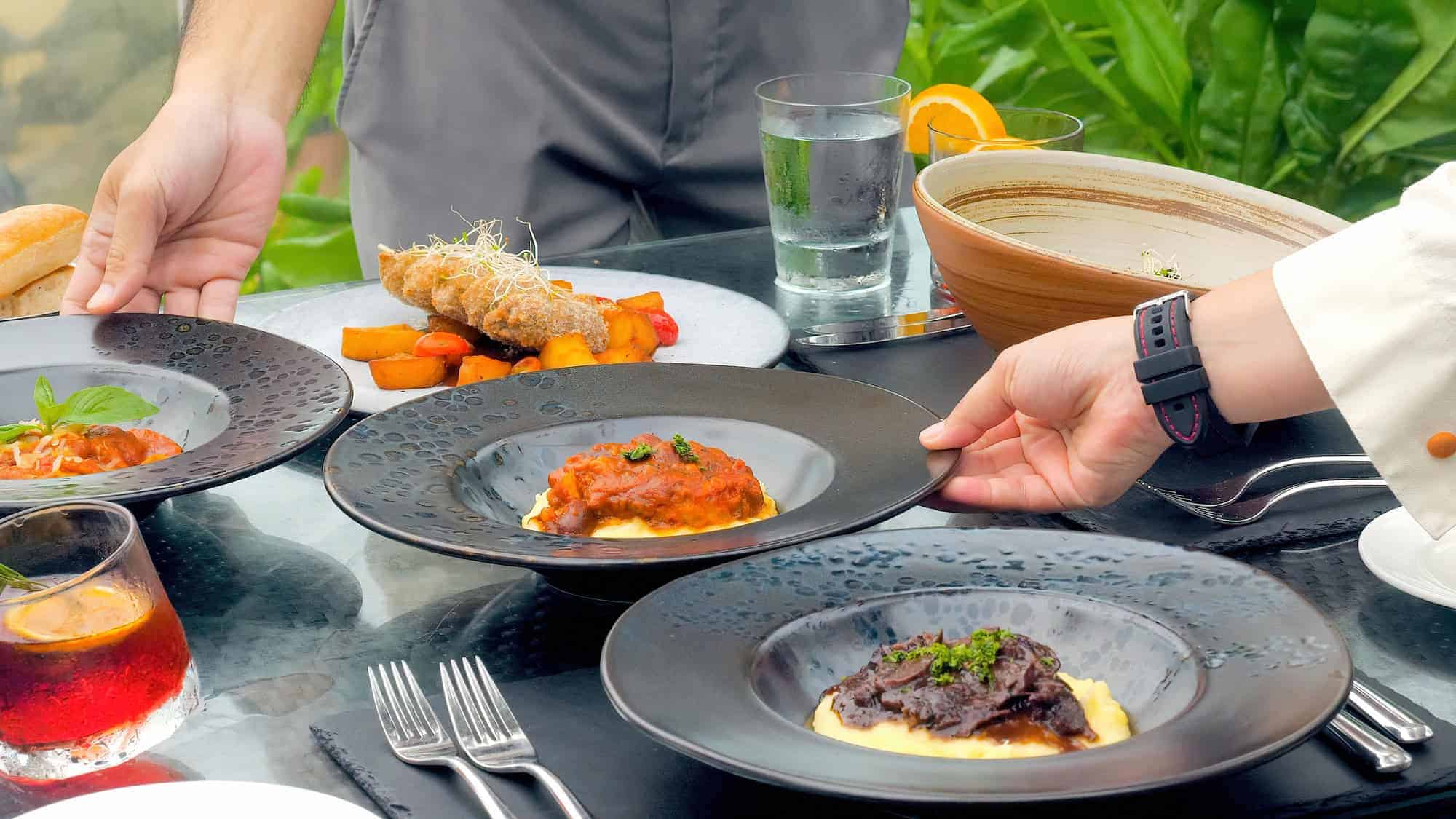 Guests at a luxury resort restaurant