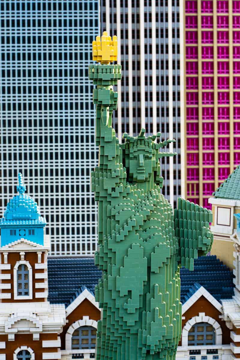 TripAdvisor's Theme Park Rankings Are So Bad They're Actually Hilarious 3 a statue of liberty made out of legos