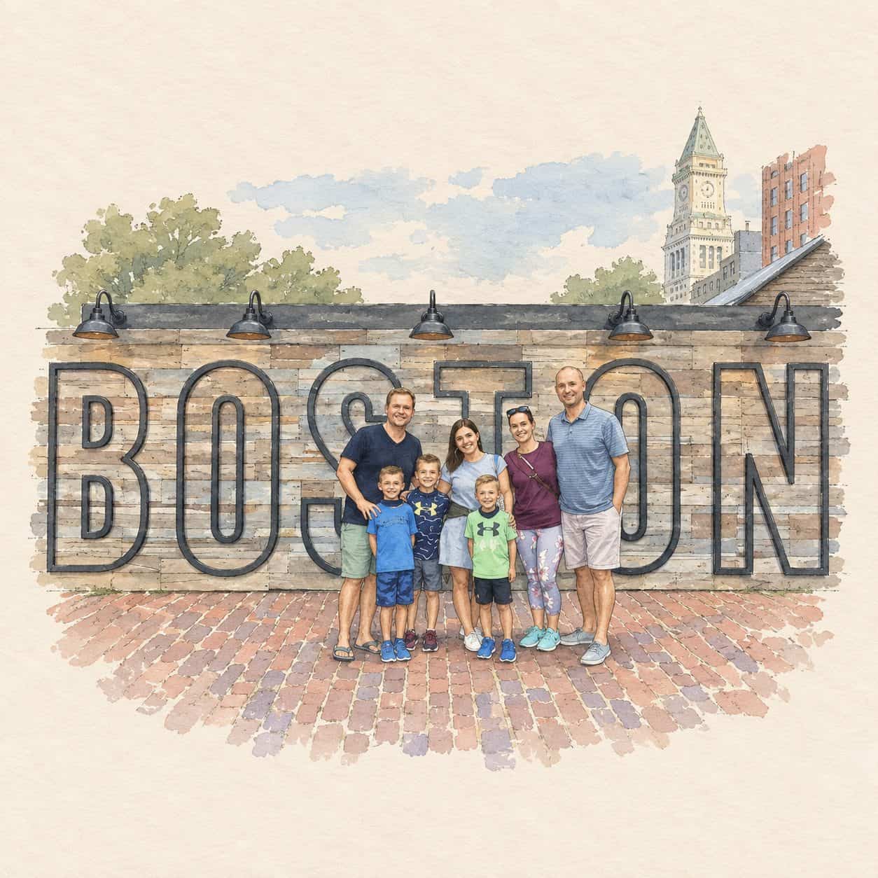 Storybook illustration based on our photograph: boston