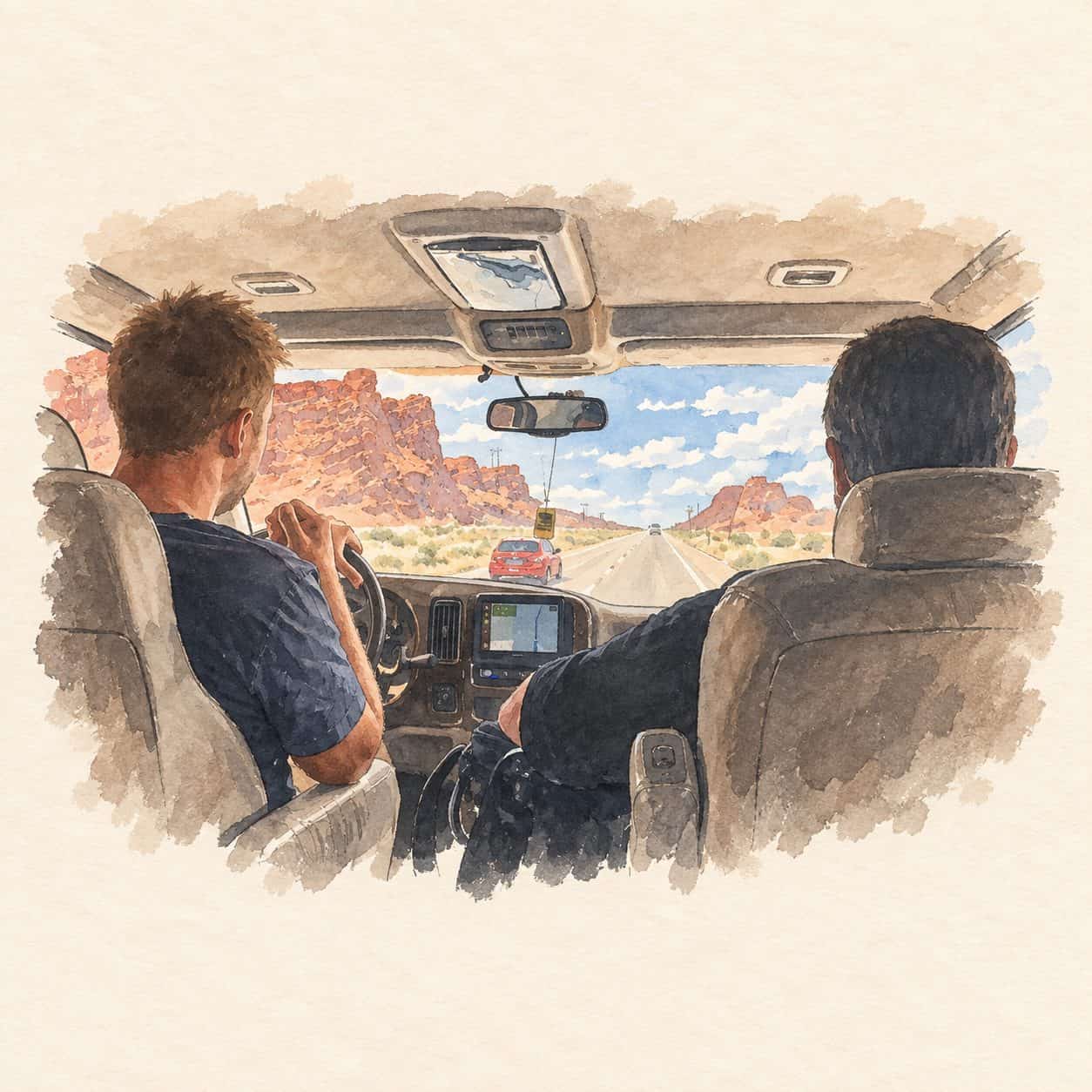 Storybook illustration based on our photograph: monster van views