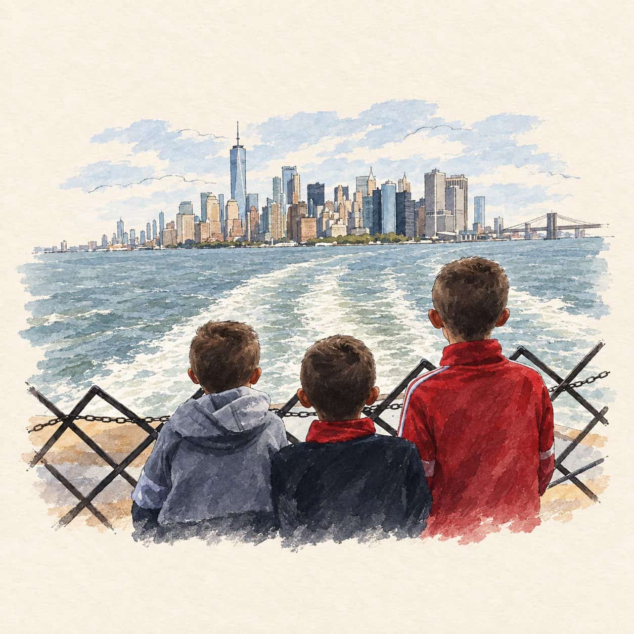 Storybook illustration based on our photograph: nyc