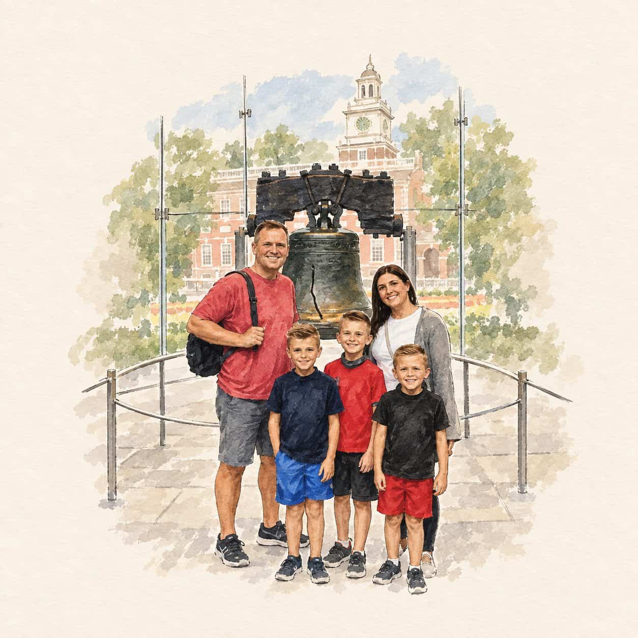 Storybook illustration based on our photograph: philadelphia