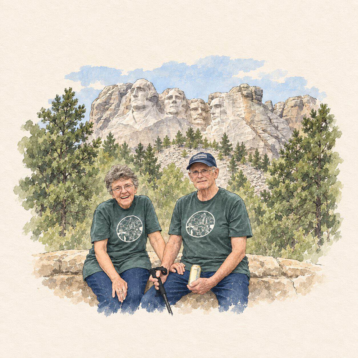 Storybook illustration based on our photograph: south dakota