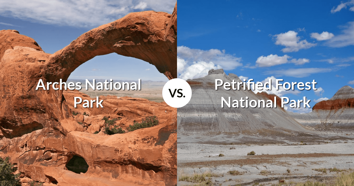 Arches National Park vs Petrified Forest National Park