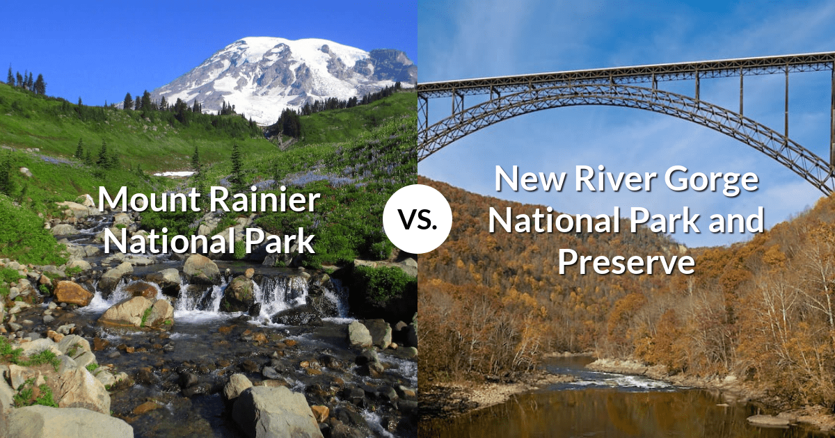 Mount Rainier National Park vs New River Gorge National Park and Preserve